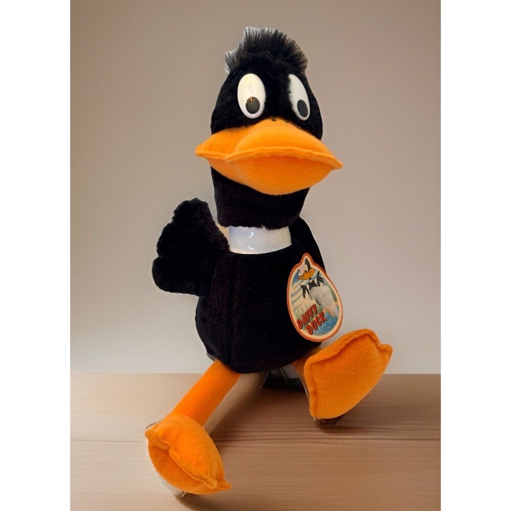 Warner Bros Looney Tunes Daffy Duck Plush 12" 24K Brand Vintage 1993 Stuffed Toy